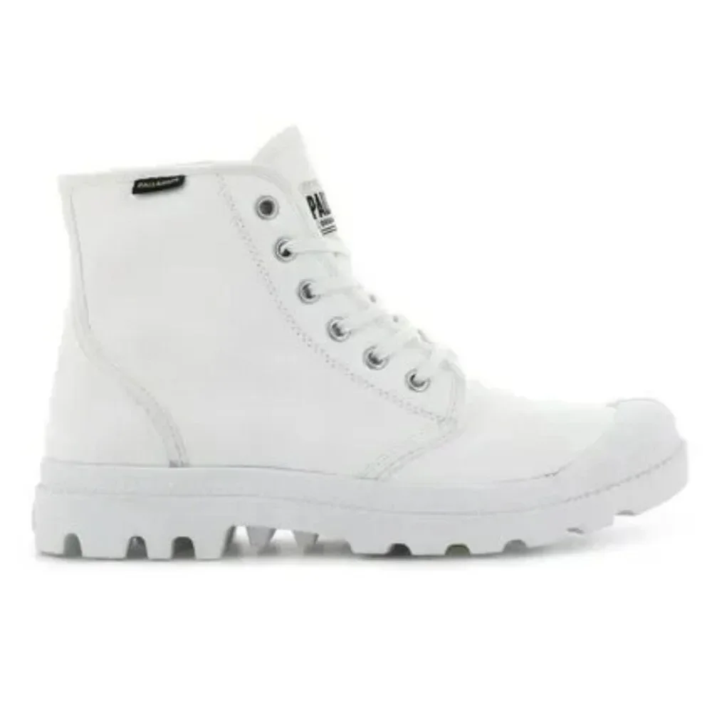 Palladium White Chunky Lug Sole Y2K High Top Vegan Combat Boots Sneakers Shoes - Picture 5 of 16